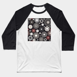 circles in black, white and coral Baseball T-Shirt